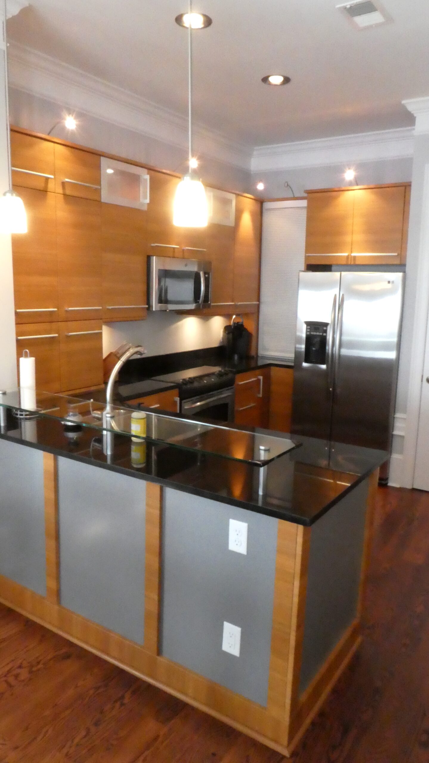 Kitchen to a Grace St Facing unit in the New York Hatters building