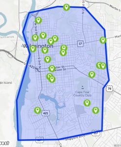 Example of a map with property markers